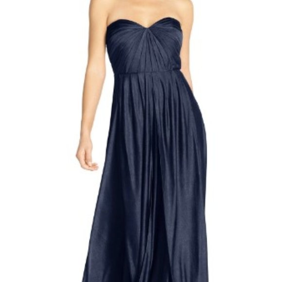 Jenny Yoo Convertible Navy Blue Bridesmaid Formal Maxi Dress 8 - Picture 9 of 9